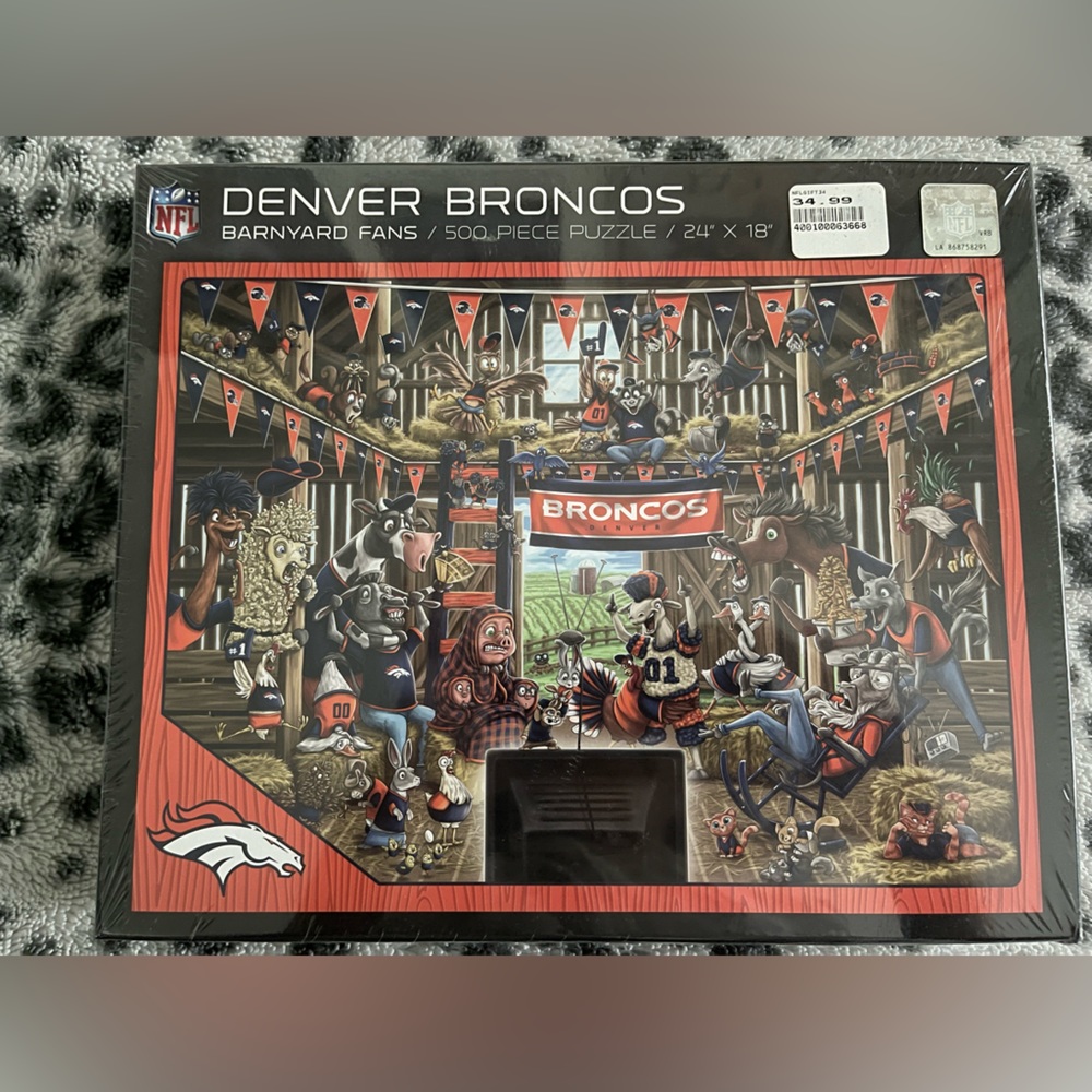 Denver Broncos Barnyard Fans 500 piece puzzle NEW
